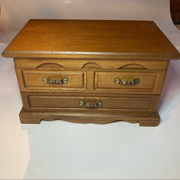 VTG Wooden Jewelry Box- Dresser Look Alike